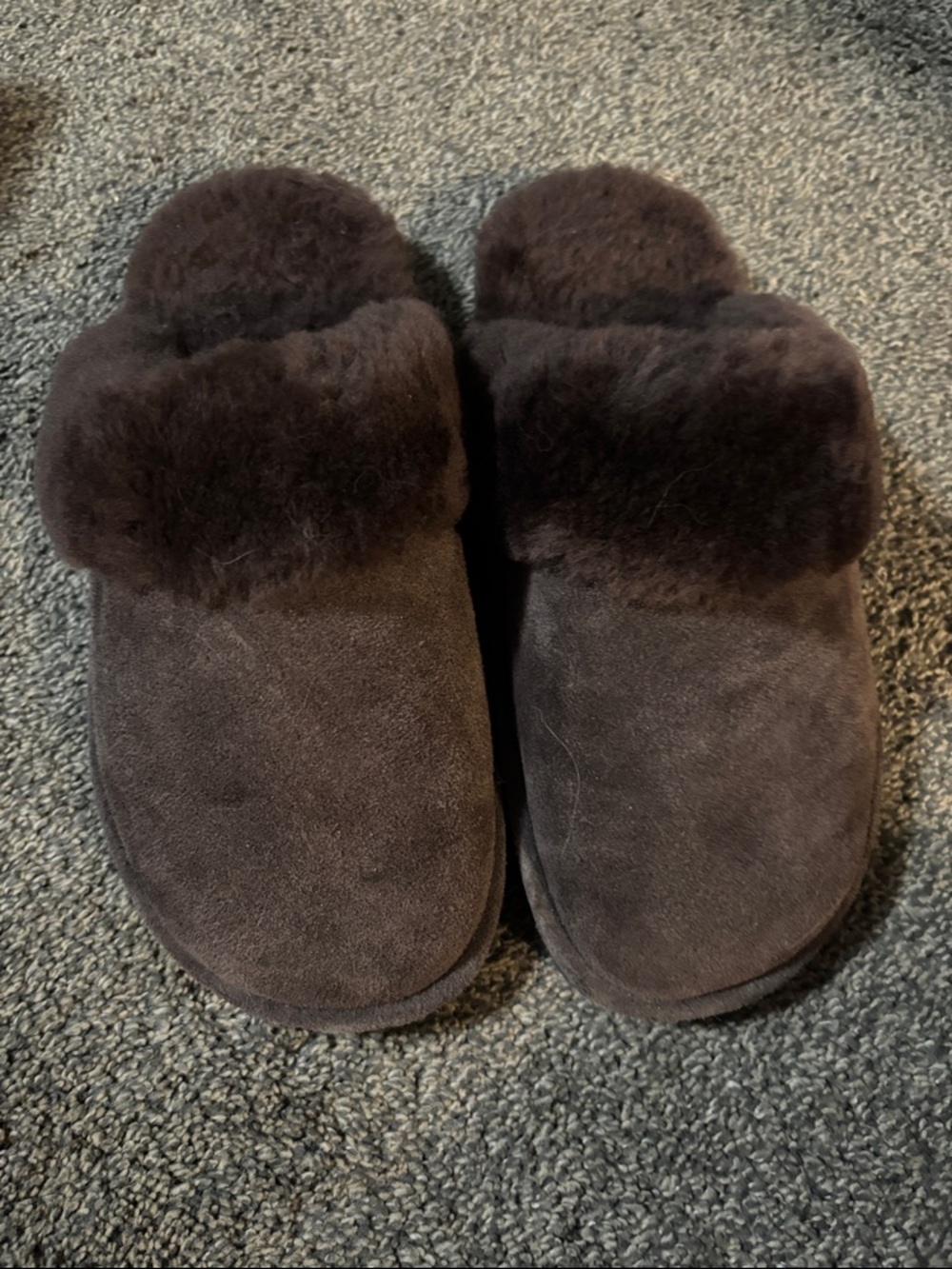 BearPaw Brown Suede Shearling Lined Women's Slippers